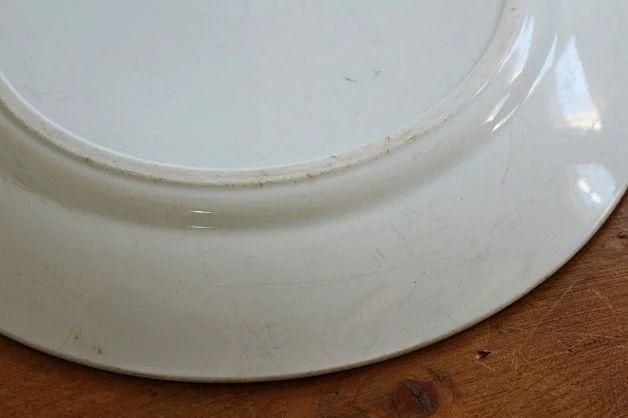 【美品】 フランスアンティーク スーピエール 白無地 サンタマン窯 プレート 美品】 フランスアンティーク スーピエール 白無地 サンタマン窯