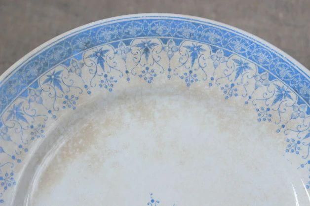 サルグミンヌ窯 ブルーの低いコンポティエ皿 アンティーク