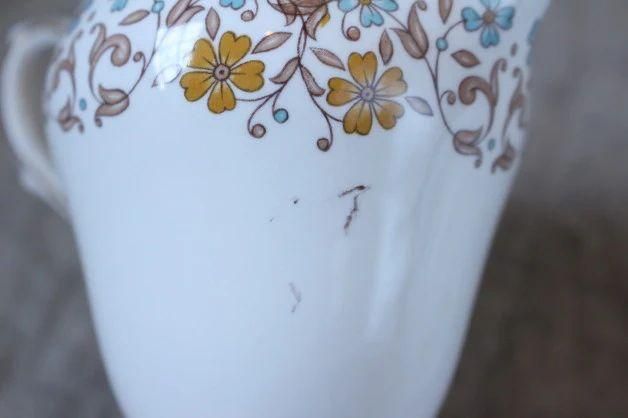 イギリスアンティーク 花模様 ミルク&シュガーセット