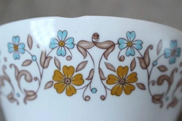 イギリスアンティーク 花模様 ミルク&シュガーセット