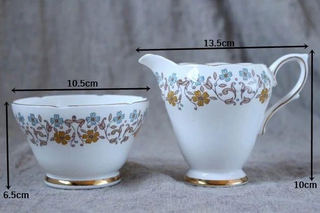 イギリスアンティーク 花模様 ミルク&シュガーセット