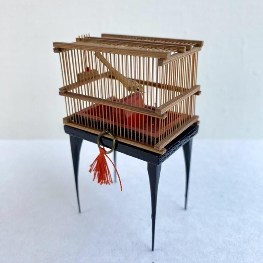 竹製 ミニチュア鳥かご 御殿籠 メジロ籠