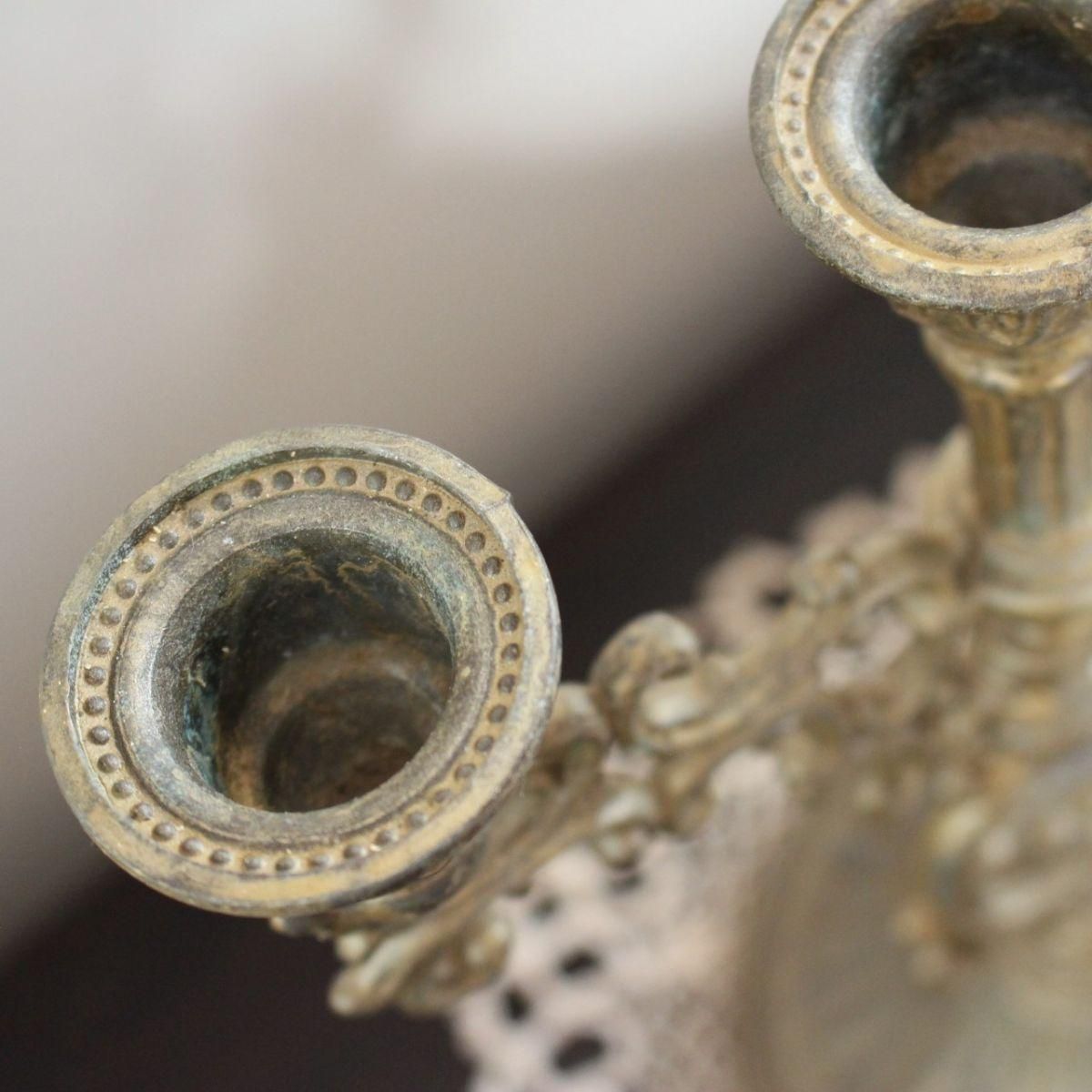 フランス ブロカント 3灯式キャンドルスタンド アンティーク風