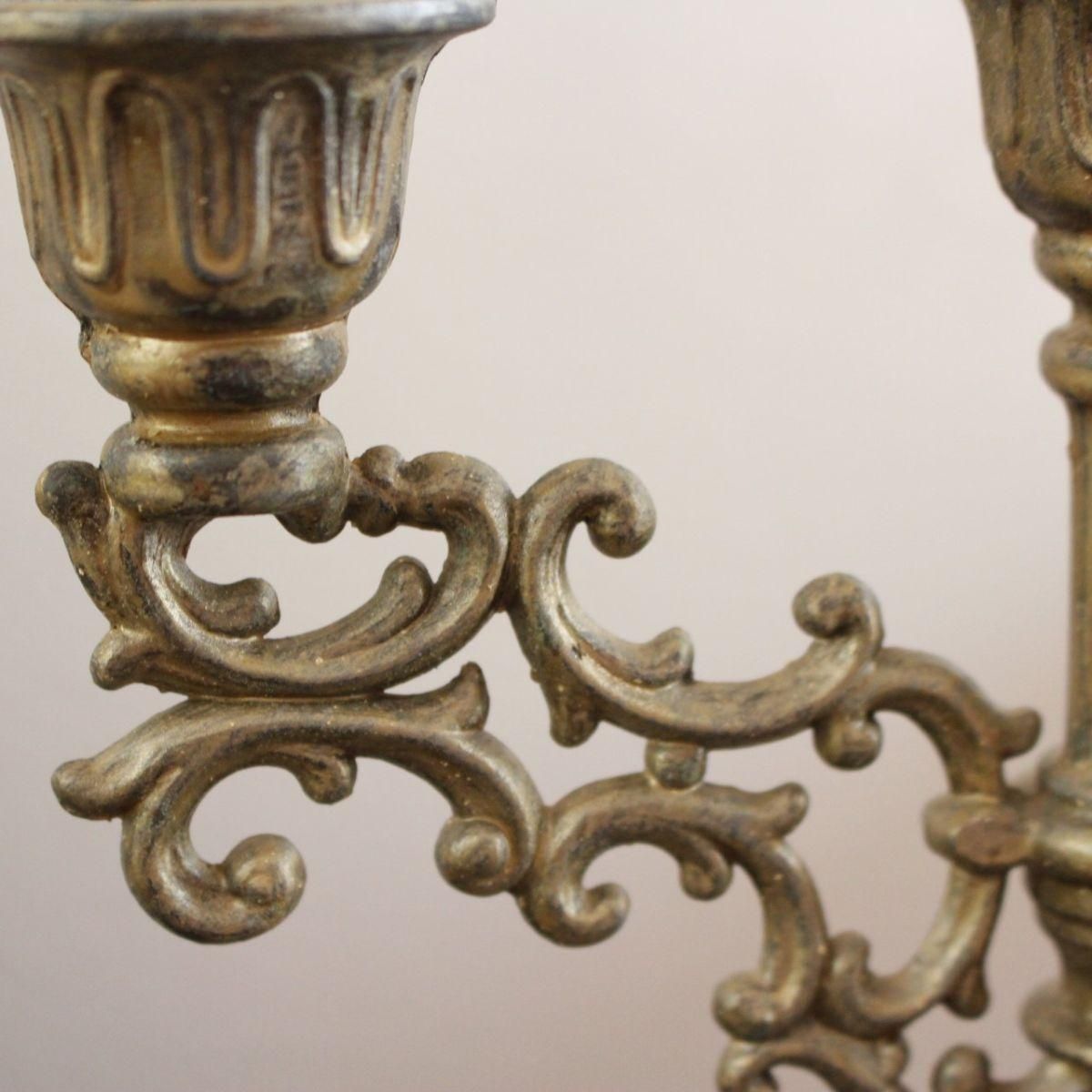 フランス ブロカント 3灯式キャンドルスタンド アンティーク風