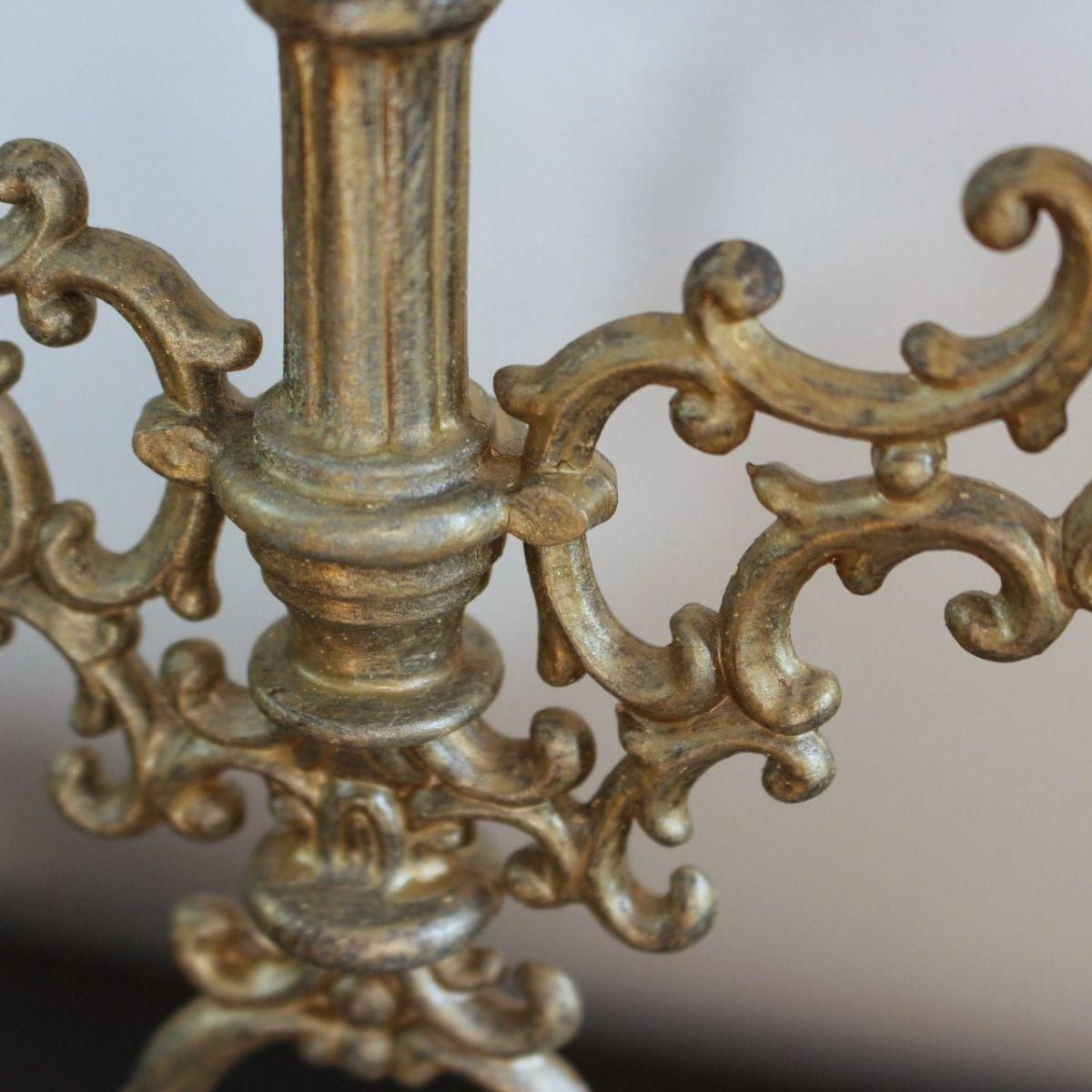 フランス ブロカント 3灯式キャンドルスタンド アンティーク風