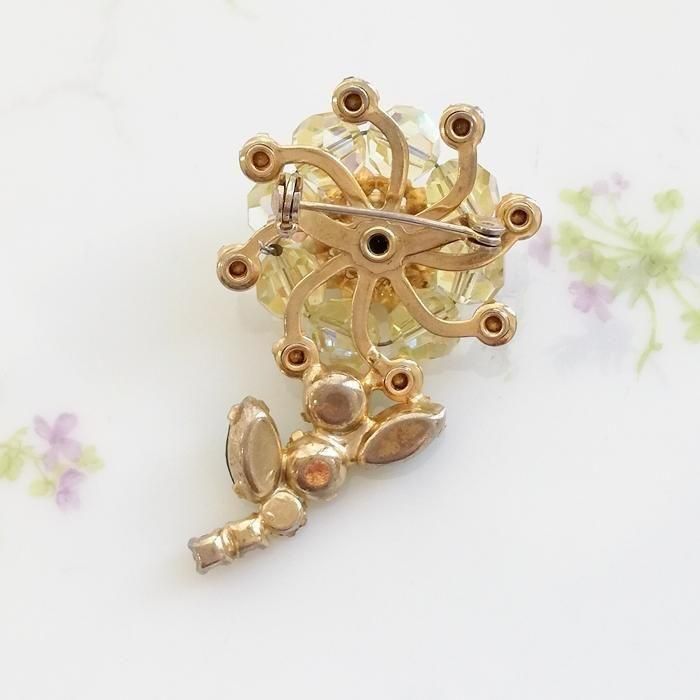 アンティーク Unsigned Beauty フラワーブローチ