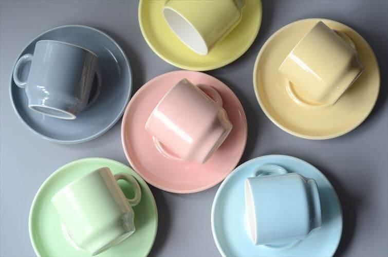 ボッホ　Boch アンティーク　カップ&ソーサー6点＋ポット1点セット ヴィンテージ BOCH ボッホ NOIX カップ&ソーサ