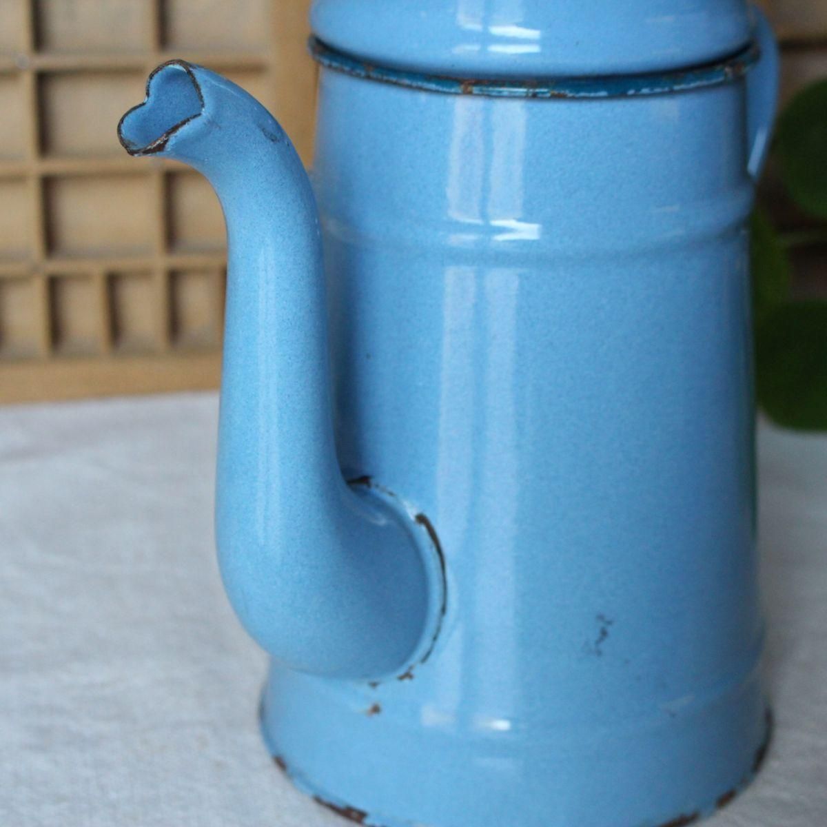 アンティーク フランス蚤の市 レトロホーローコーヒーポット