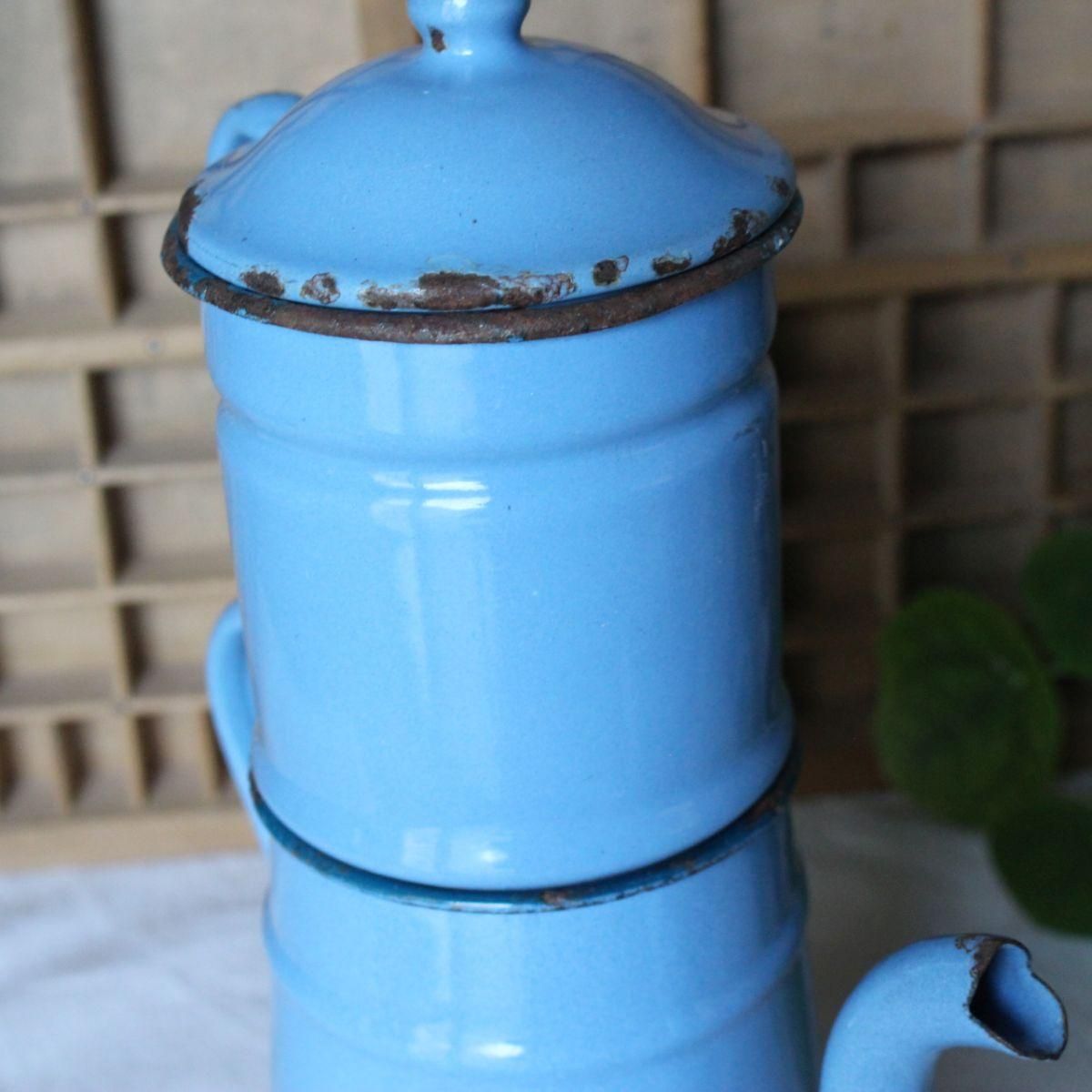 アンティーク フランス蚤の市 レトロホーローコーヒーポット