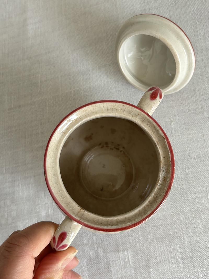 KGリュネヴィル 蓋付きシュガーポット 陶磁器製