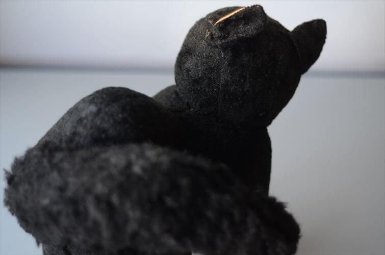 ドイツ製 ヴィンテージ モヘア 黒猫 フィギュア