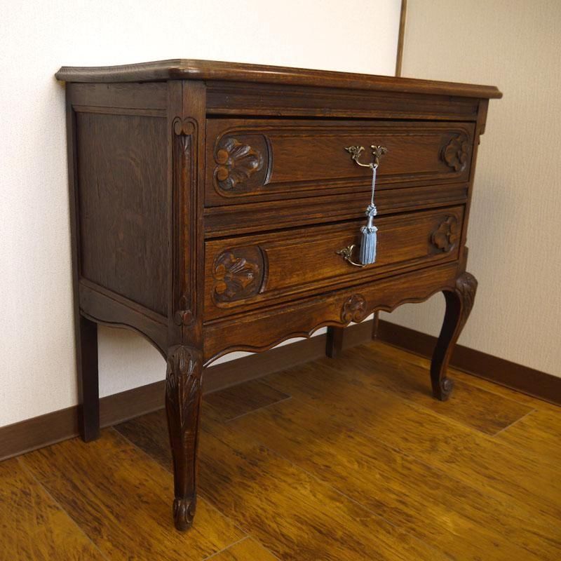 フレンチアンティーク オーク 2段チェスト フレンチアンティーク オーク 2段チェスト