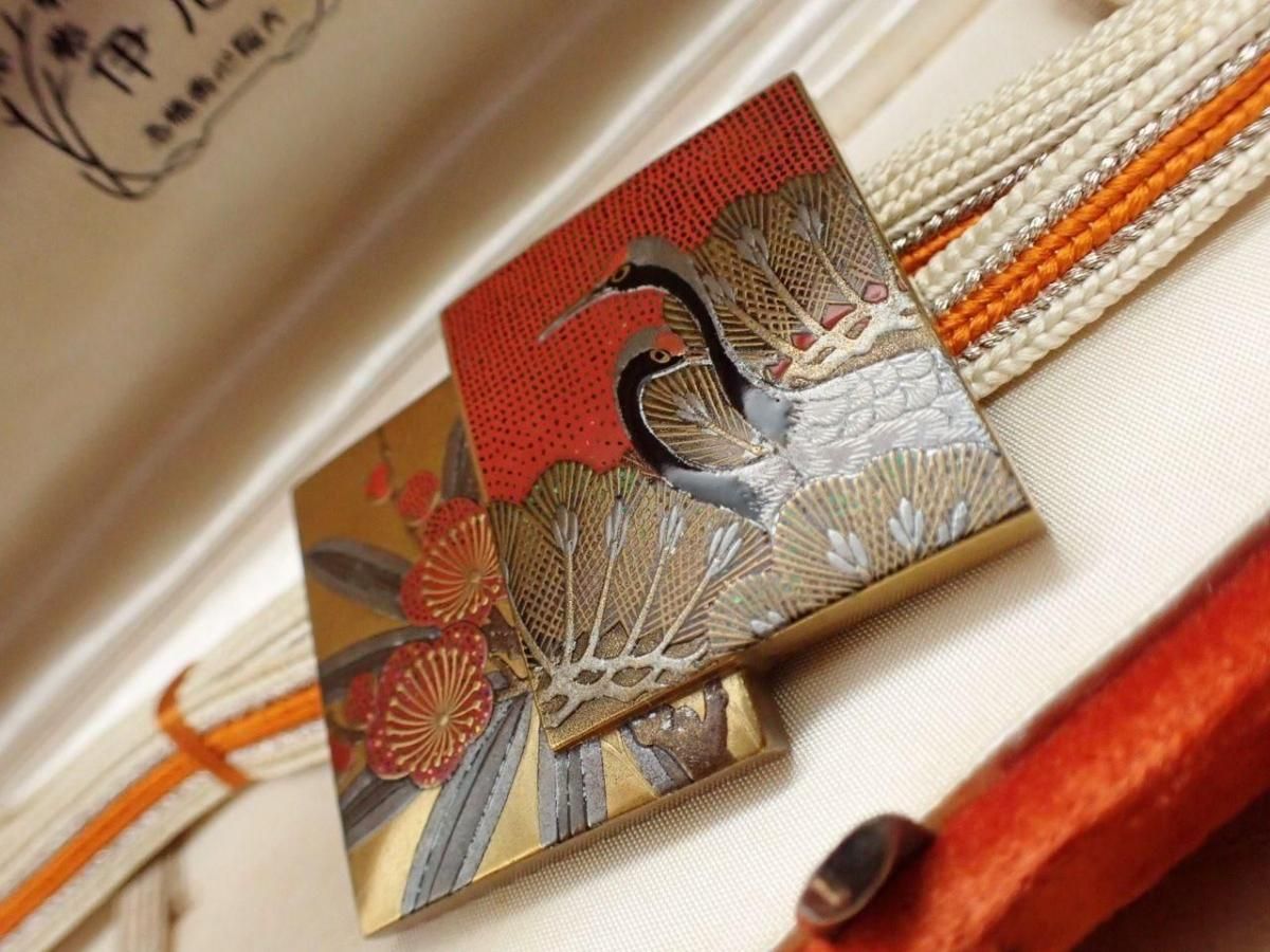 薩摩焼手武将戦図小瓶 金継ぎあり