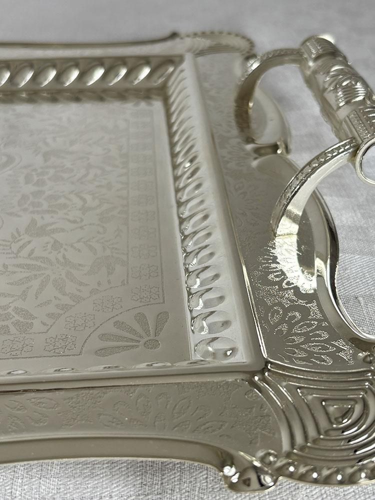 【Gorham】ギャラリートレー【シルバープレート】67cm 特大型 Gorham】ギャラリートレー【シルバープレート】67cm 特大型