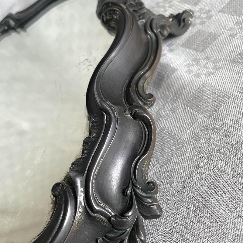 アンティーク アールヌーボー 大型ミラートレー ロカイユ装飾