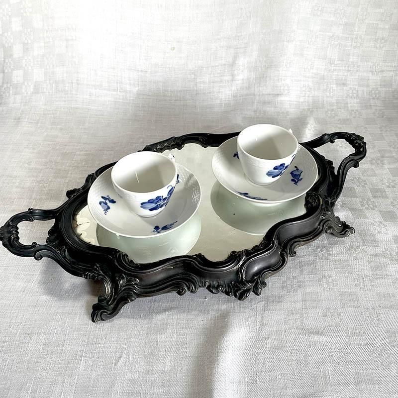 アンティーク アールヌーボー 大型ミラートレー ロカイユ装飾