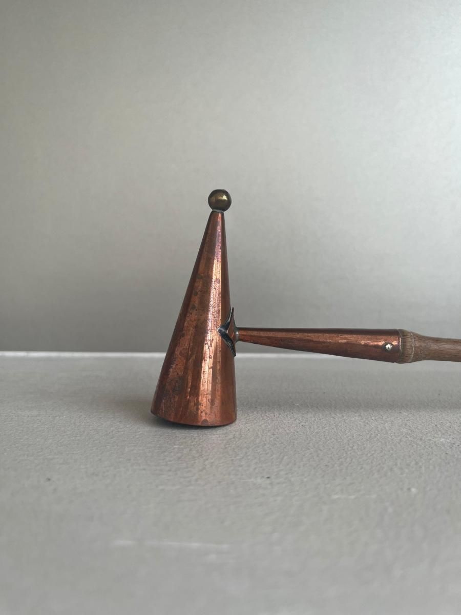 フランス アンティーク キャンドルスナッファー 木製ハンドル