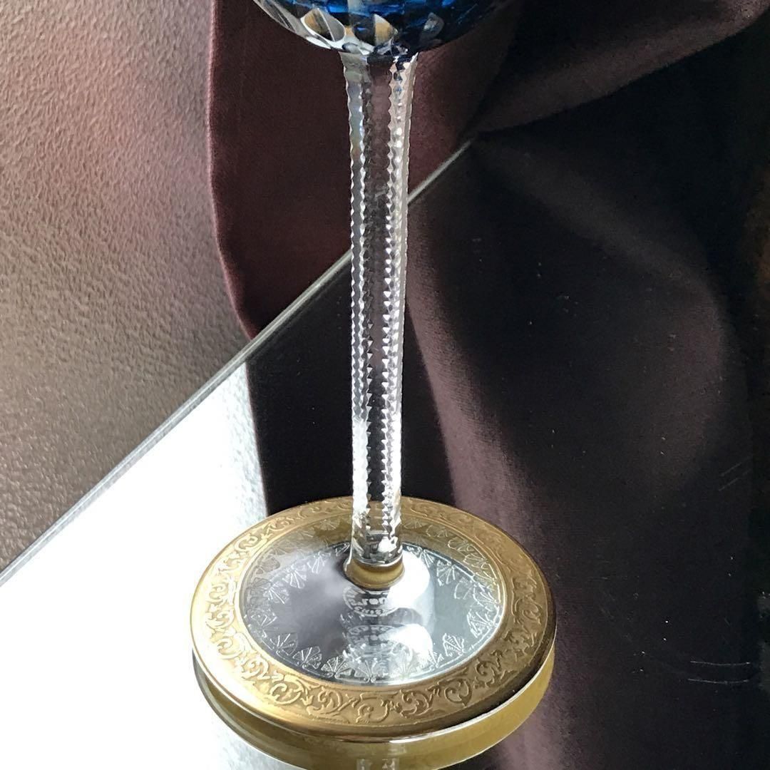 サンルイ 「オールド・シスル？」 ブルー高脚ワイングラス ペア