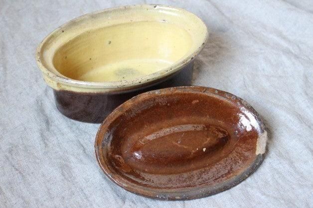 素材感も美しいテリーヌポット フランスアンティーク食器