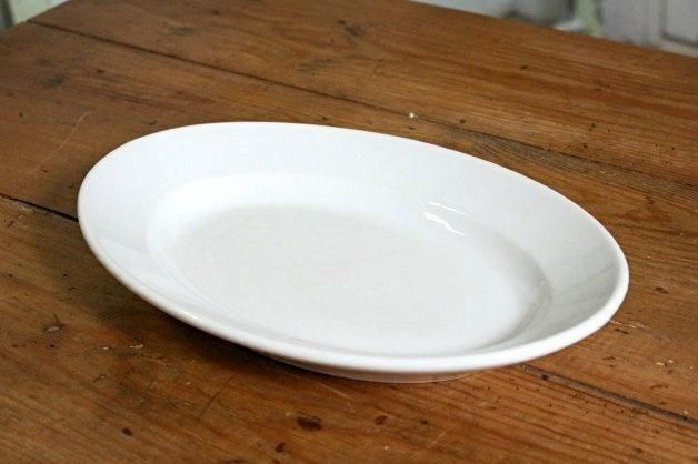 フランス　アンティーク　オーバル皿 クレイユ CREIL グリザイユ オーバル皿 楕円皿 ファイアンス