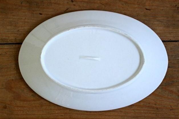 フランス　アンティーク　オーバル皿 クレイユ CREIL グリザイユ オーバル皿 楕円皿 ファイアンス