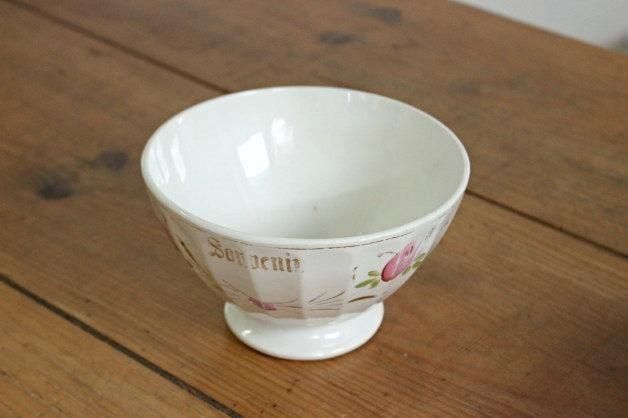 ムーランデルー窯 花模様カフェオレボウル フランスアンティーク