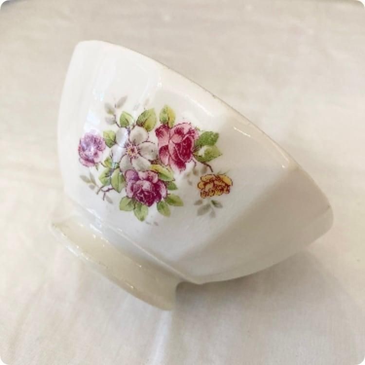 フランス アンティーク カフェオレボウル ピンクのお花柄 3個セット フランス アンティーク デッドストック カフェオレボウル お花