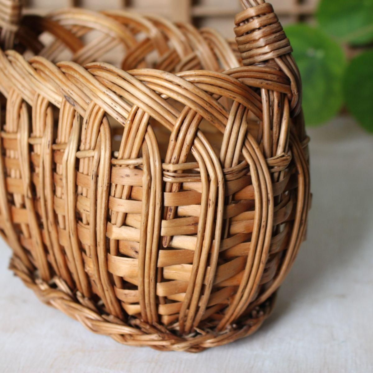 フランス製 ヴィンテージ パニエ 小ぶりな籠