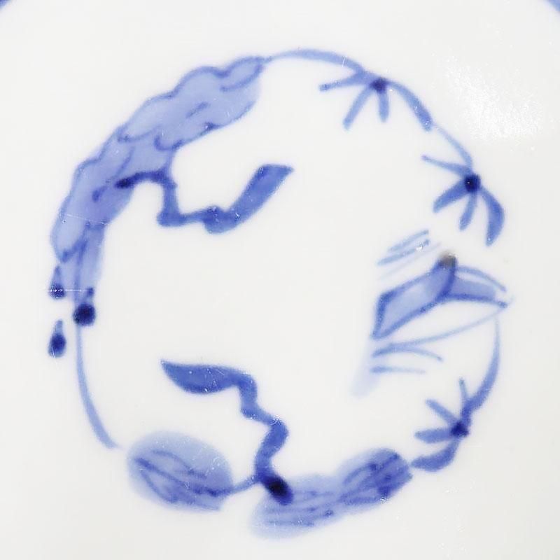 ヴィンテージ 手描き 藍染付 なます皿 深皿 大正時代の 和食器