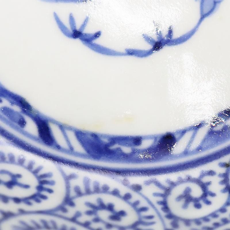 ヴィンテージ 手描き 藍染付 なます皿 深皿 大正時代の 和食器