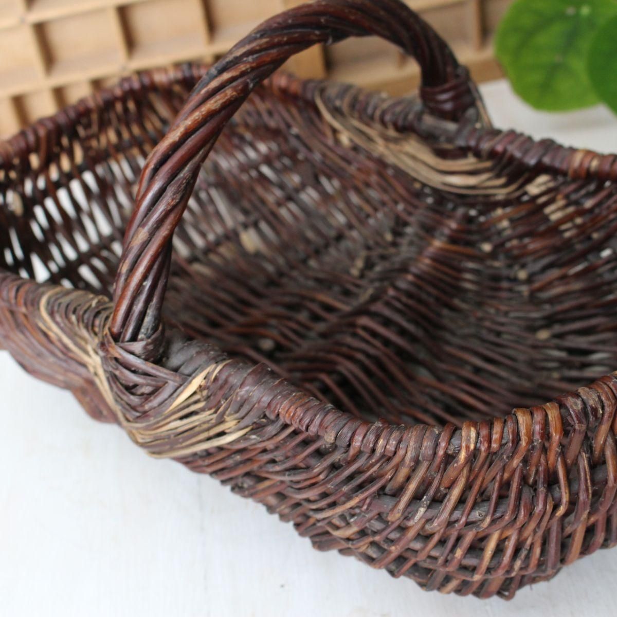 フランス手編みパニエ 柳のバスケット ヴィンテージ