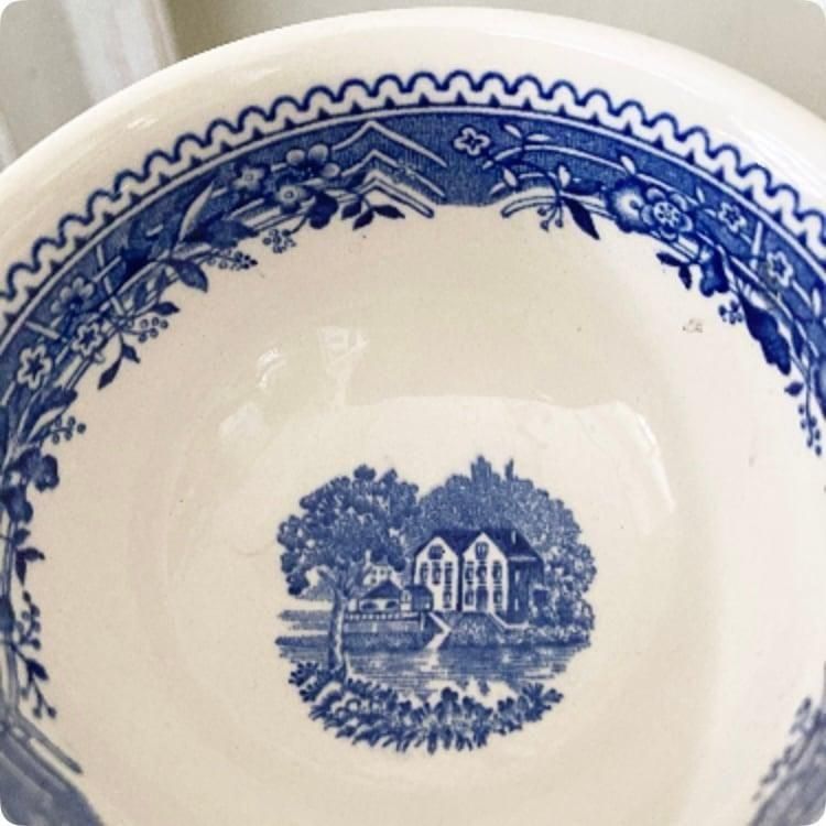 アンティーク ビレロイ＆ボッホ ブルー薔薇 カップ＆ソーサー