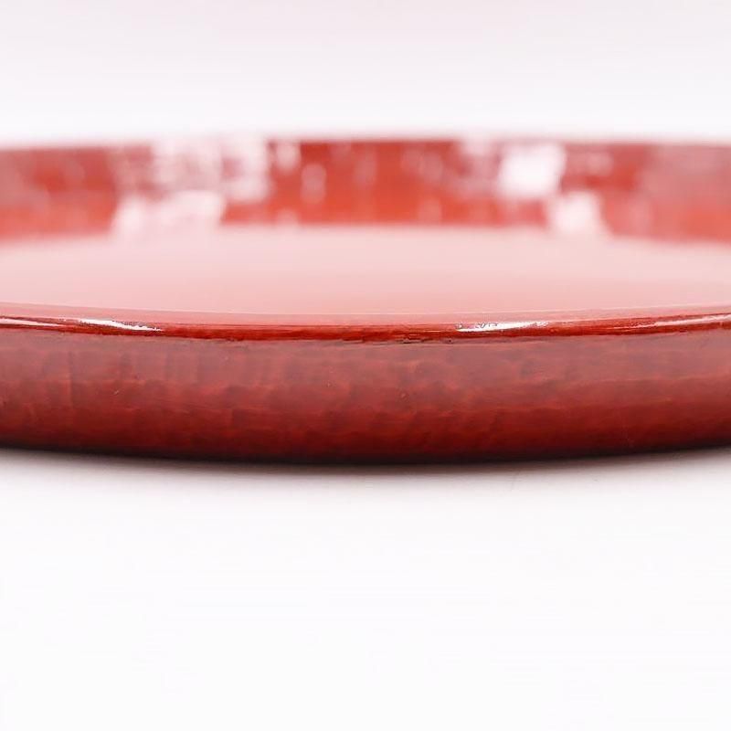 ヴィンテージ 後藤塗り 朱赤 丸 折敷 骨董 昭和初期 大サイズ