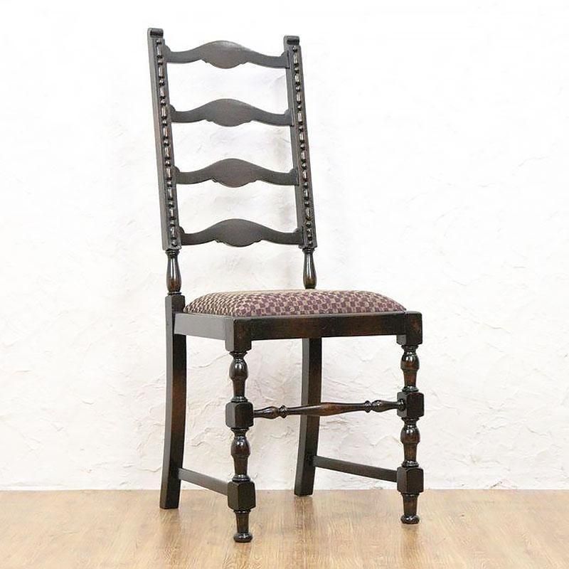 イギリス製 ヴィンテージ ハイバックチェア パープル