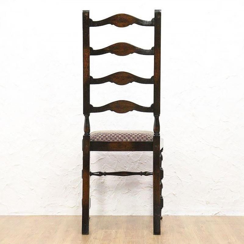 イギリス製 ヴィンテージ ハイバックチェア パープル