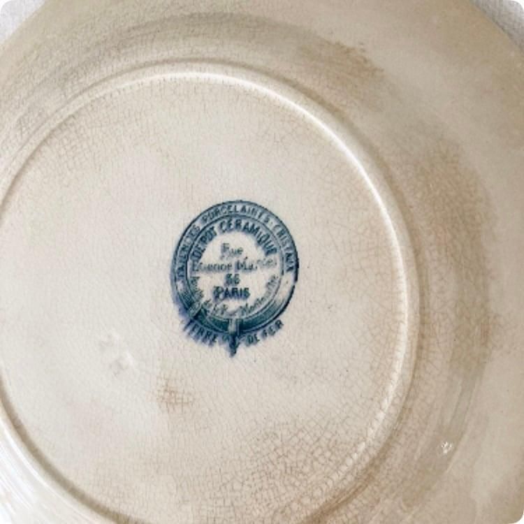 希少　美品　エミールブルジョワ　ラヴィエ　マロン　フランスアンティーク フランス直輸入】落ち着いた深いブルーの色合いが素敵 エミール