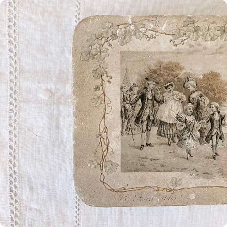 フランス製 アンティーク ドラジェボックス 紙製収納ボックス