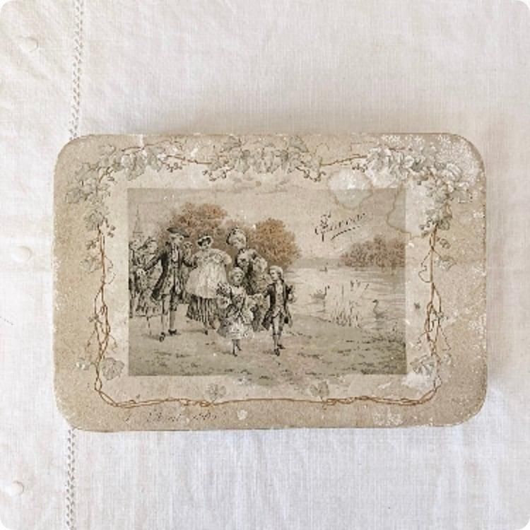 フランス直輸入 アンティーク 白磁 キャニスター オレンジ