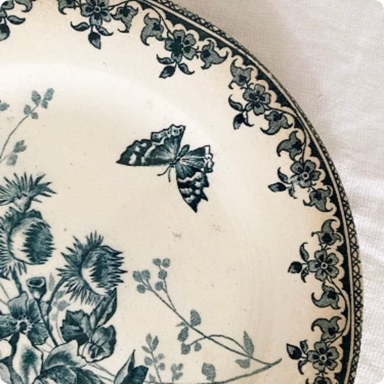 アンティーク テールドフェール バタフライ 平皿 フランス直輸入