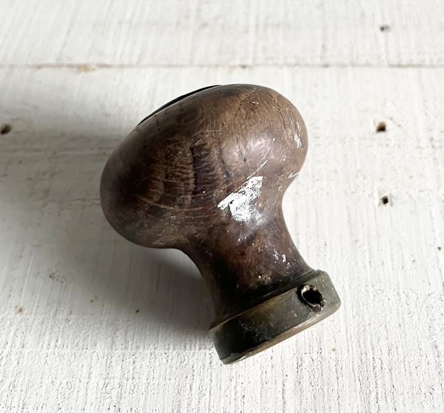 フランスアンティーク 木製ドアノブ オーク製 ラウンドタイプ