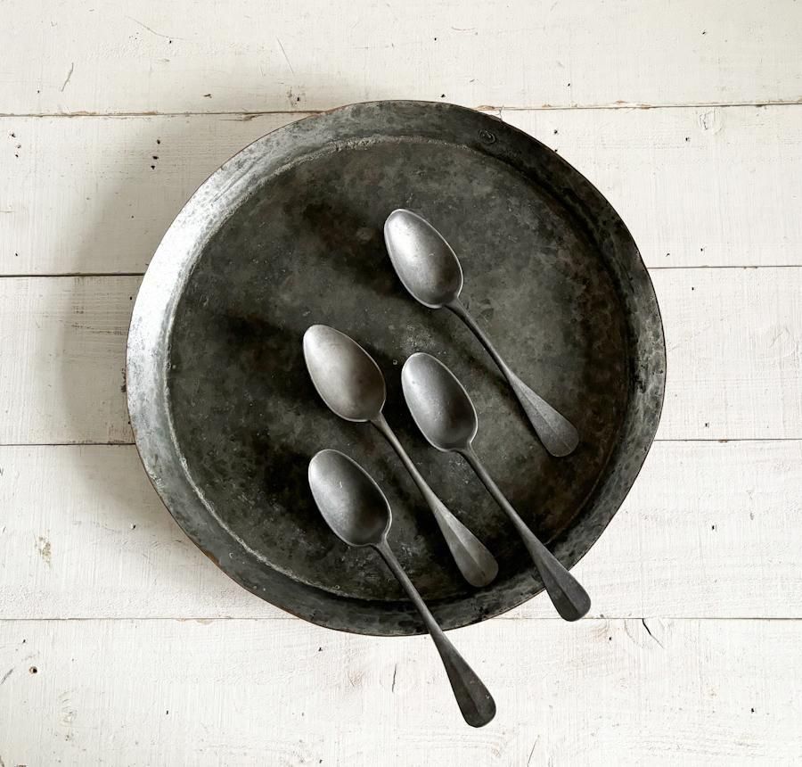 フランス アンティーク ピュータースプーン 4本セット