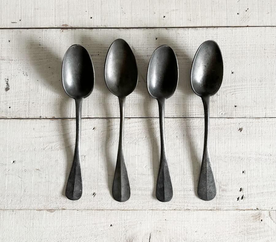 フランス アンティーク ピュータースプーン 4本セット