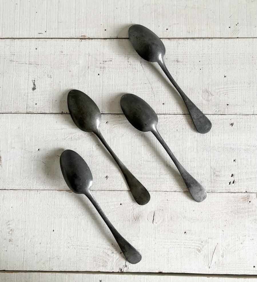 フランス アンティーク ピュータースプーン 4本セット