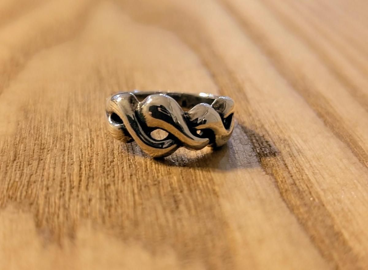 シルバー925 曲線デザイン リング 11号 ヴィンテージ