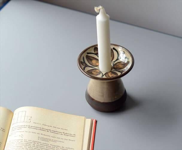 ウェッジウッド　アンティーク　モートロック　別注　金彩　キャンドルスタンド　希少 デンマーク製 Willer Keramik キャンドルホルダー ハンド