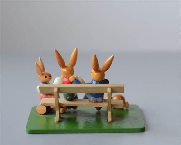 エルツ地方製 ウサギの親子オブジェ ドイツヴィンテージ
