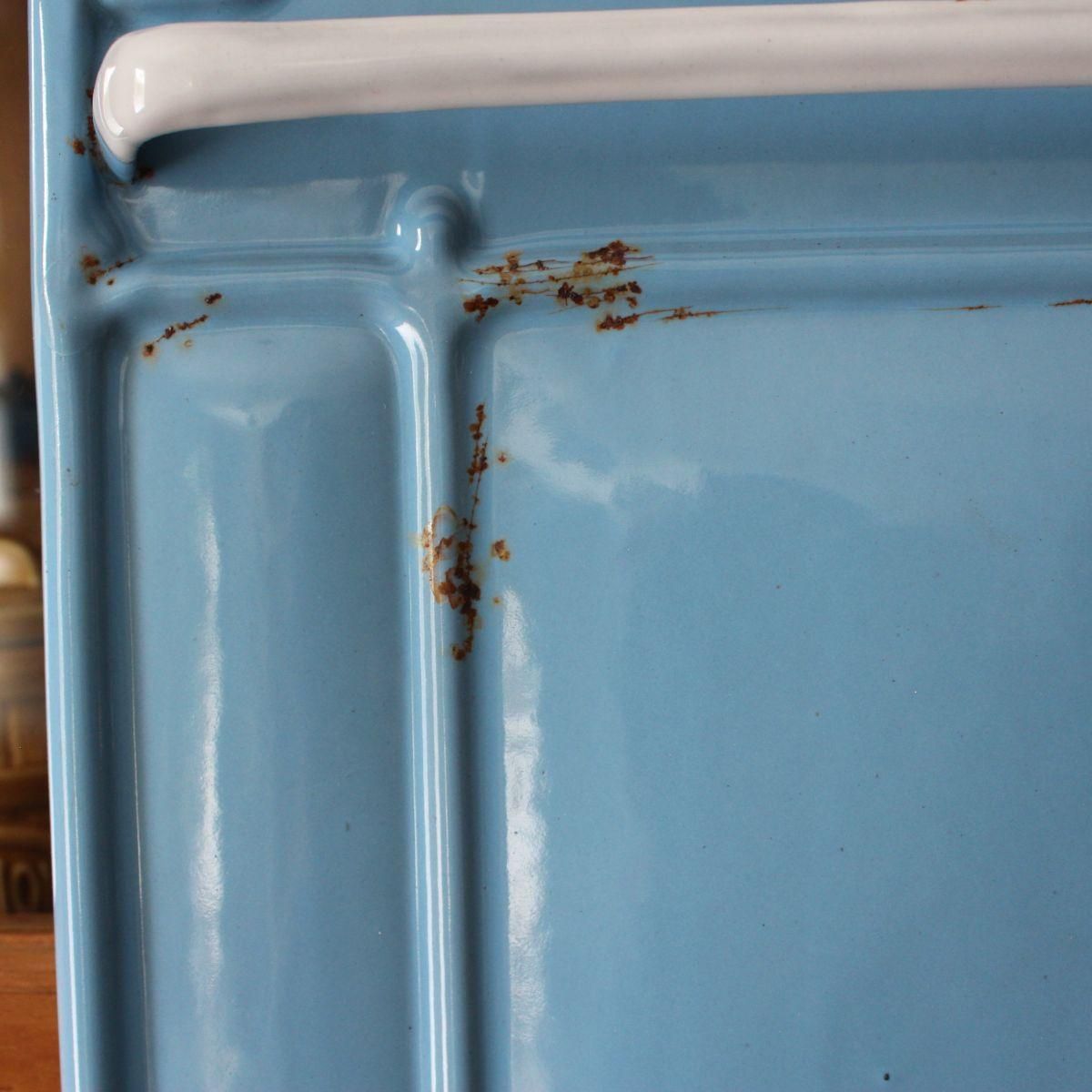 フランス蚤の市☆ホーローユーテンシルラック ブルー - ANTIQUE