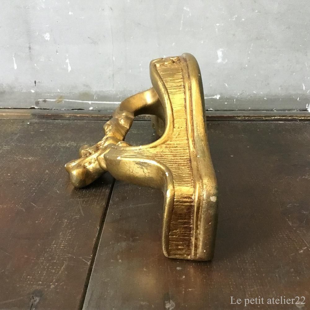 【レア】真鍮製天使のコンソール壁掛けエンジェル　フランスアンティーク B) フランス アンティーク 壁飾り エンジェル 天使 壁掛け 石膏