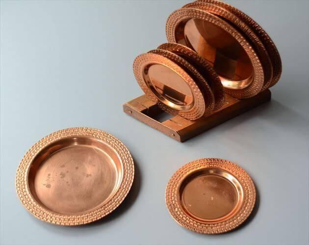 デンマーク ヴィンテージ チークコースター 3枚セット