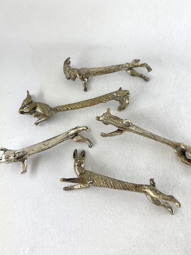 真鍮製アニマルナイフレスト うさぎときつねセット